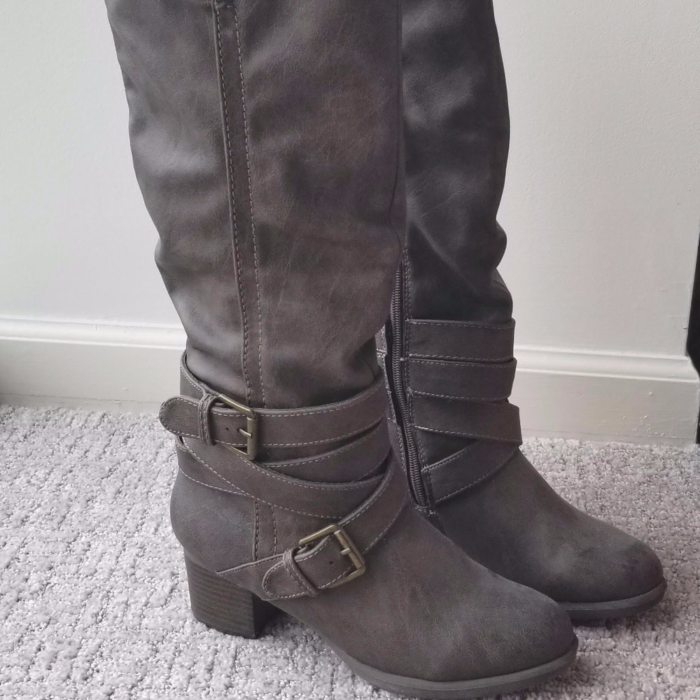 Faux Leather Brown Boot